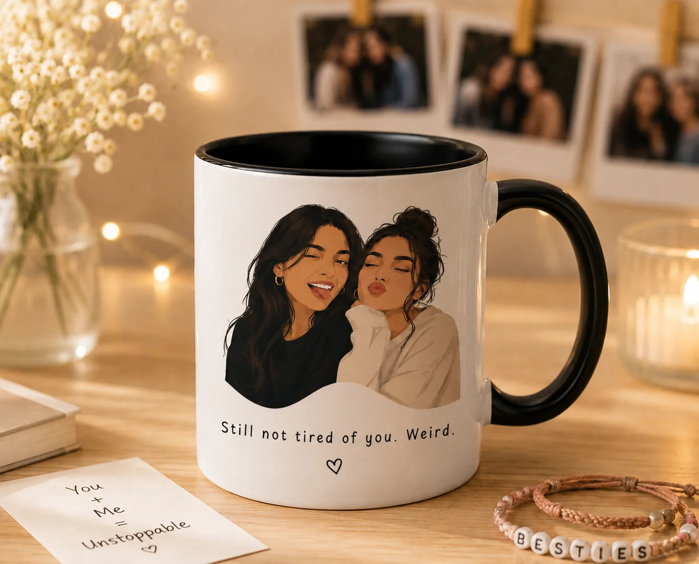Personalized Best Friends Portrait Ceramic Mug