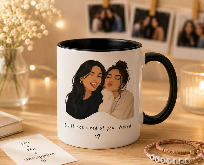 Personalized Best Friends Portrait Ceramic Mug