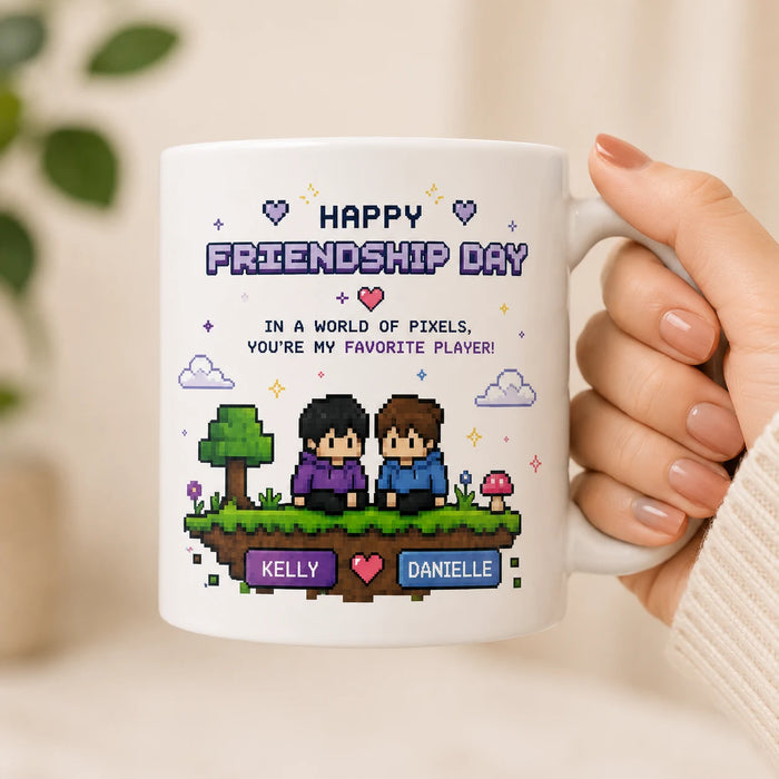 Personalized Pixel Art Friendship Ceramic Mug