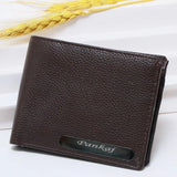 Brown leather wallet with 'Pankaj' branding on a white background