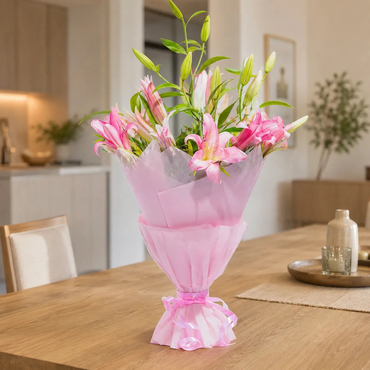 Alluring Asiatic Pink Lily Bouquet