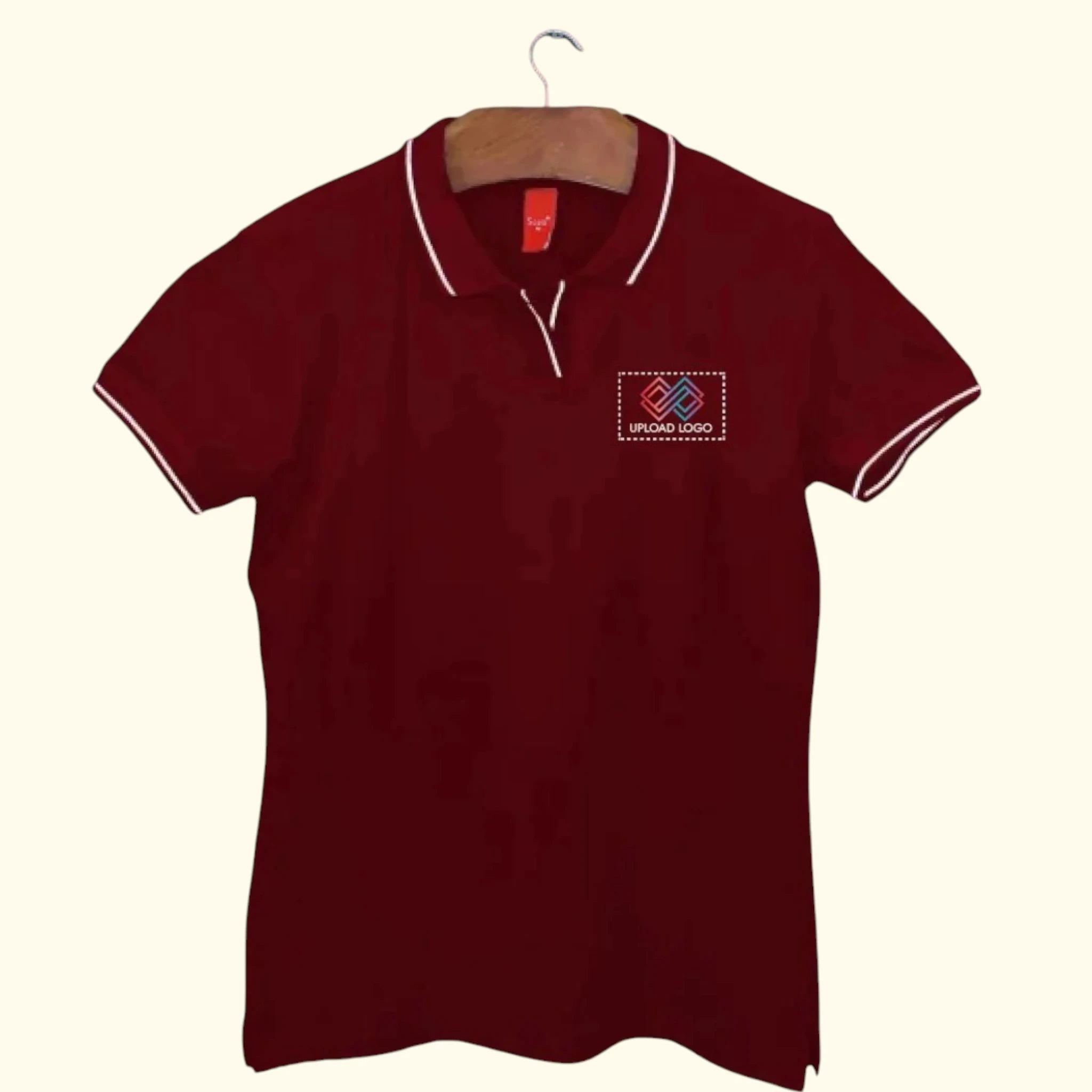 Women's Tipped Elegance Polo T-shirt with Embroidered Logo