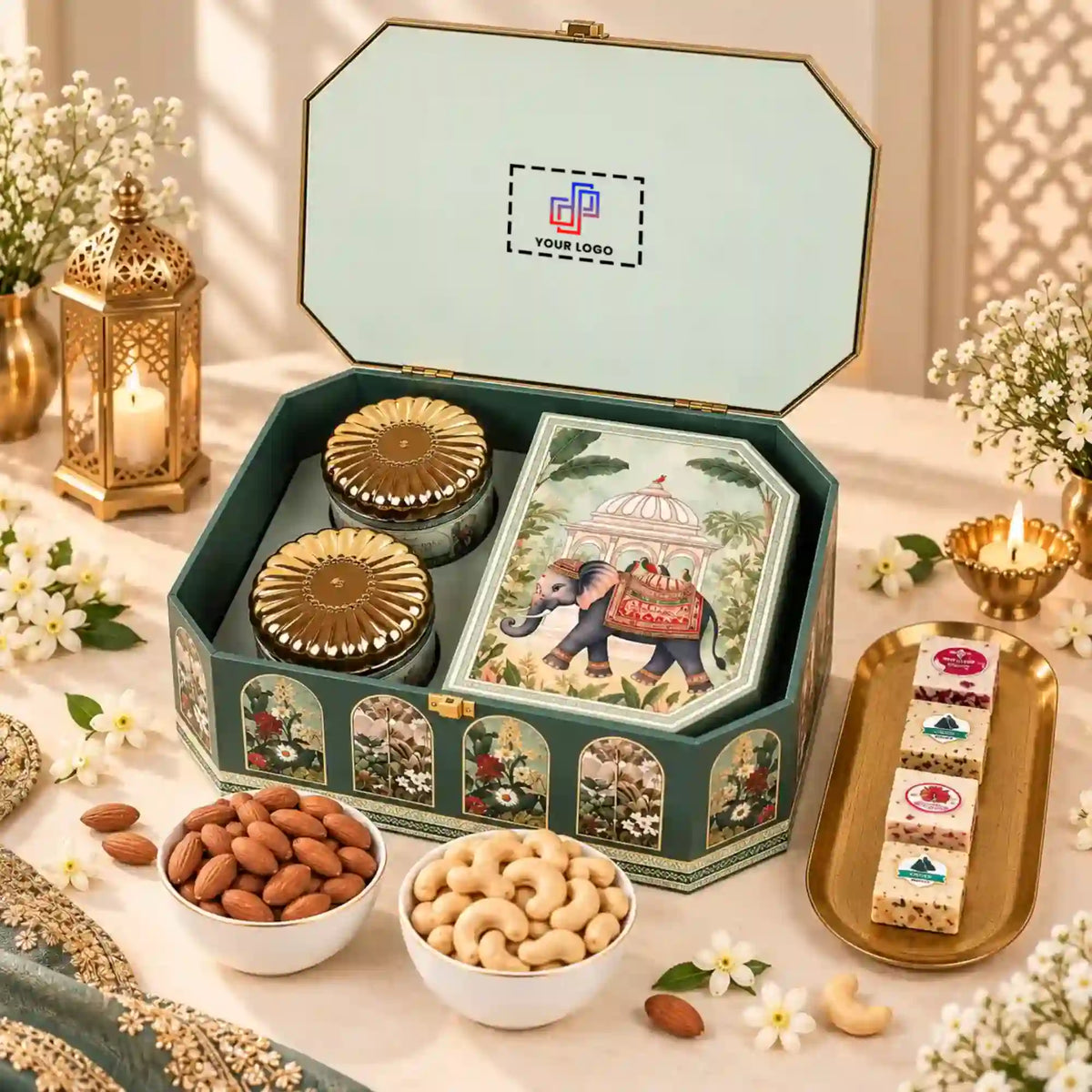 Gajraj Premium Diwali Dry Fruit & Mithai Hamper