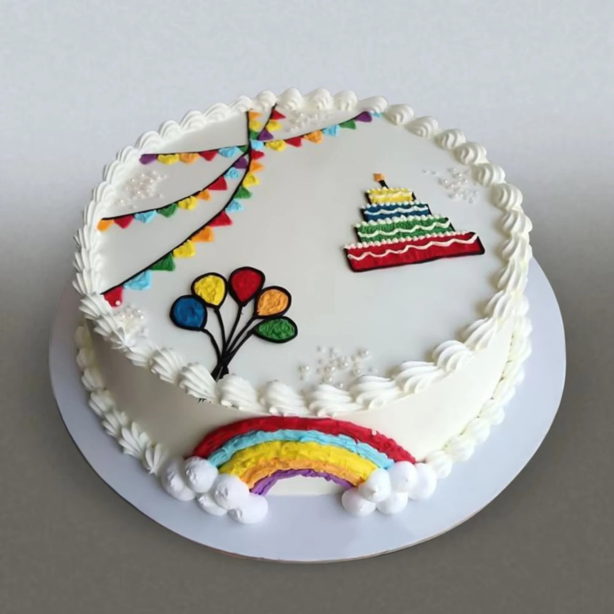Rainbow Delight Cream Cake