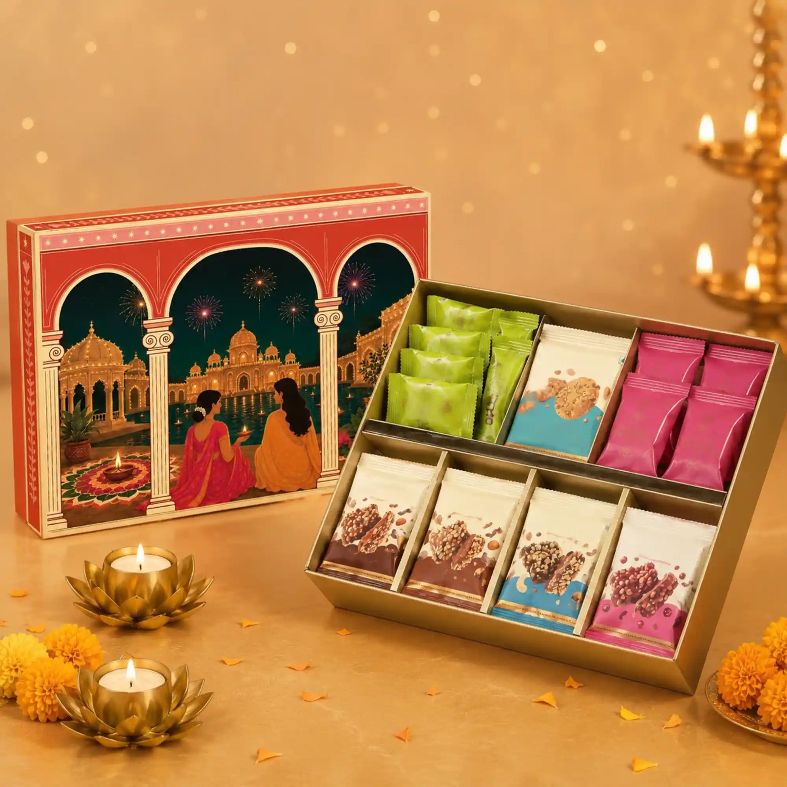 Rajmahal Nutty Choco Box – Premium Festive Chocolate & Nut Hamper