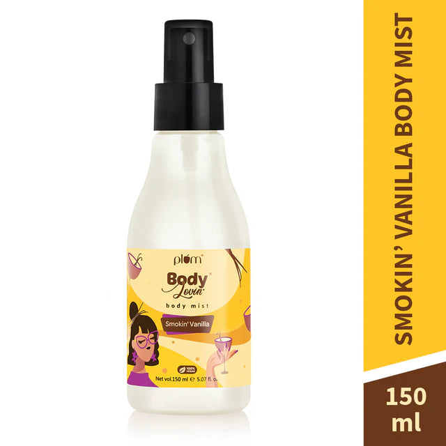 Smokin' Vanilla Body Mist - vanilla body mist | 150ml, made in India with sweet and spicy fragrance in sleek spray bottle packaging.