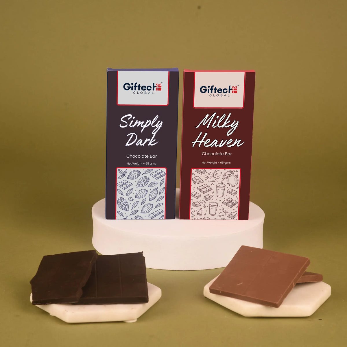 Simply Dark & Milky Heaven Chocolate Bar Duo – 65g Each