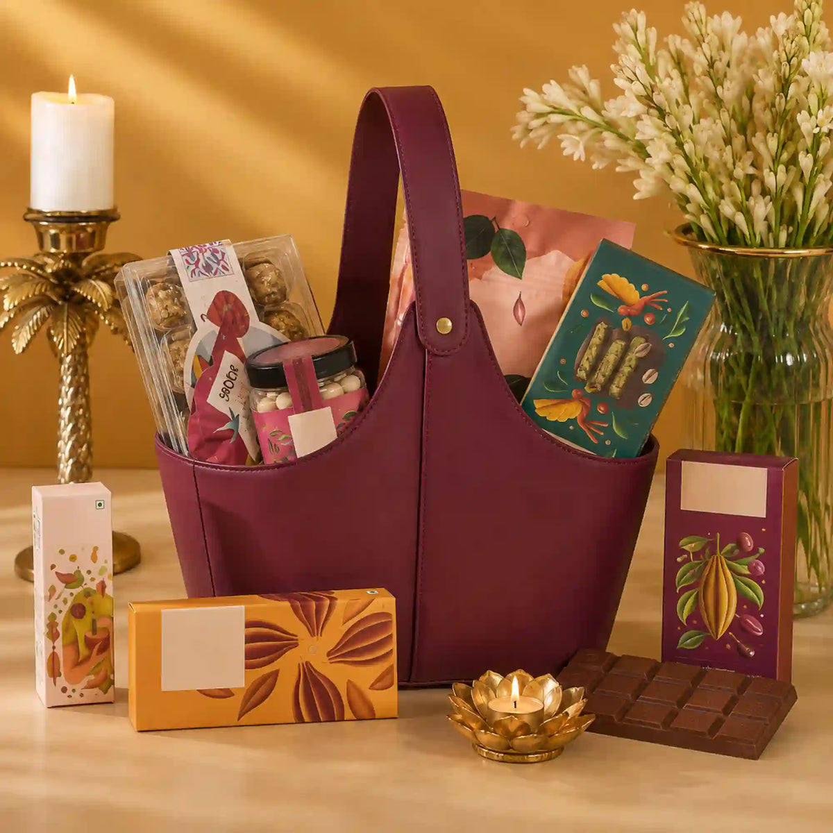 The Harmony Burgundy Hamper – Luxury Festive Gourmet Gift Hamper