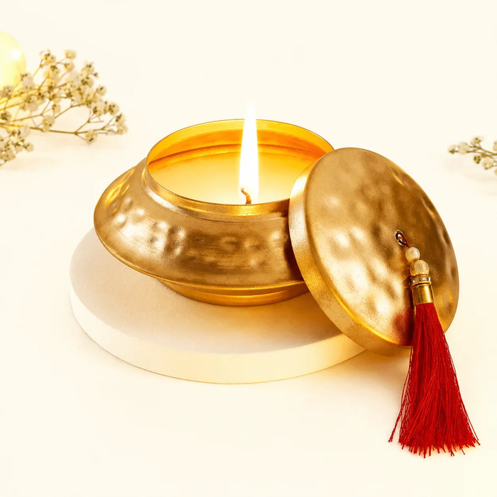 Thatera Work Matki-Shaped Candle Container - Set Of 2