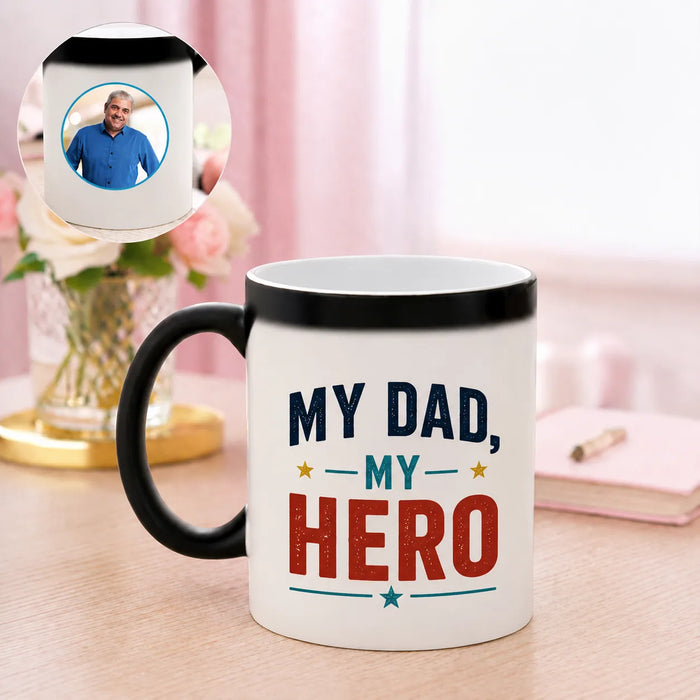 Custom personalized dad my hero magic mug