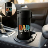 Personalized Dad My Hero Vacuum Travel Tumbler