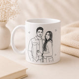 Custom Couple Line Art Mug