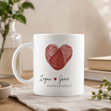Personalized Fingerprint Heart Couple Mug