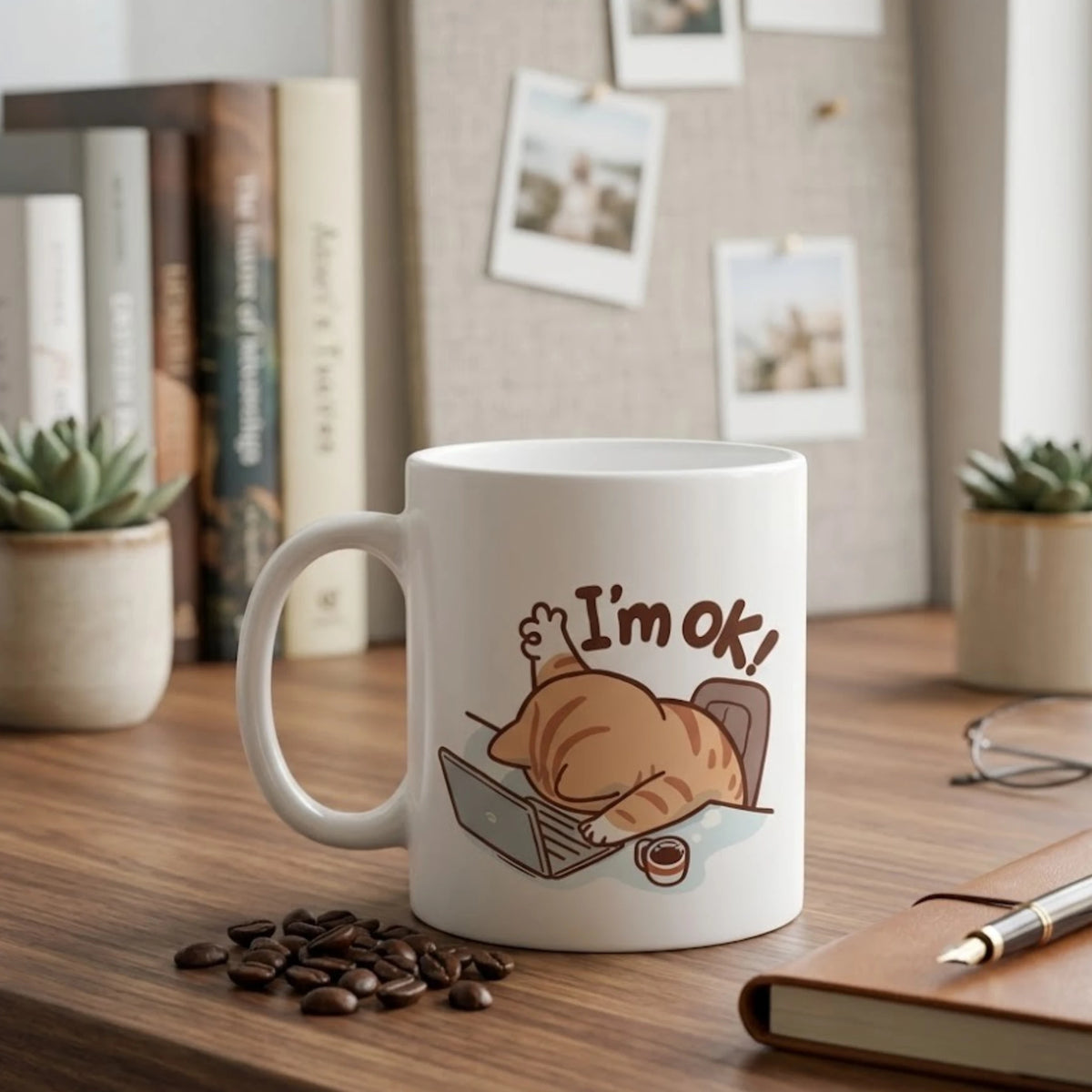 I'm OK Cat Funny Work Mug