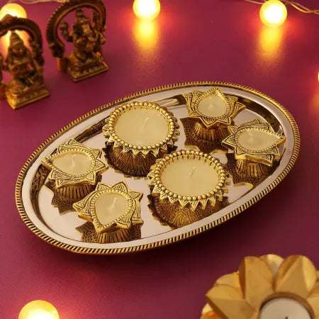 Bright Lights Metal Diyas for Diwali