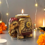 Elephant Hand Painted T-Light Holder