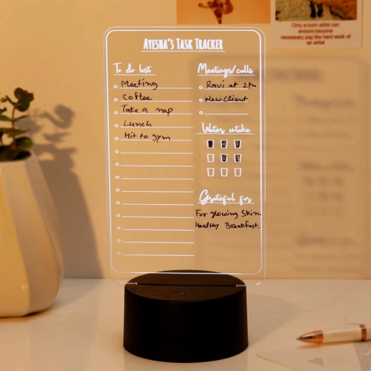 Personalized Daily Task Master LED Lamp