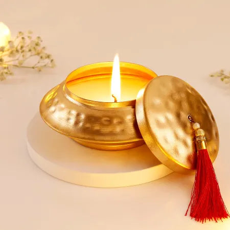 Thatera Work Matki-Shaped Candle Container - Set Of 2